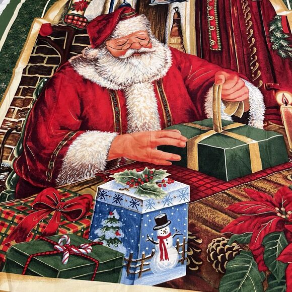 CHRISTMAS SANTA CLAUS LGD Studios VIP CRANSTON COTTON FABRIC CHEATER Panel 38X43 - Picture 3 of 13
